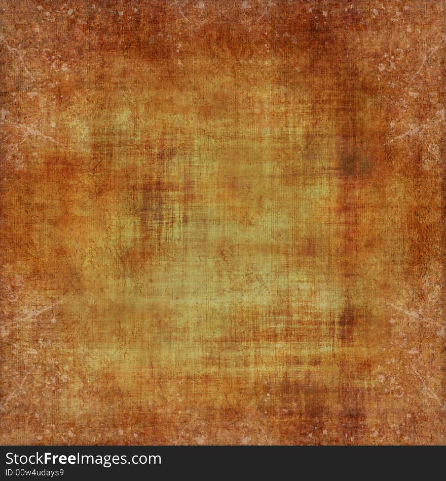 Grungy brown canvas with floral pattern and space for text or picture. Grungy brown canvas with floral pattern and space for text or picture