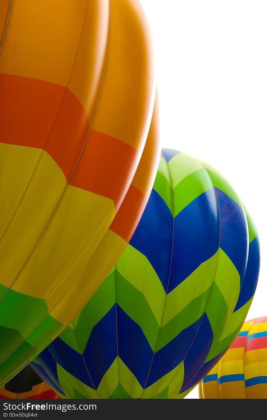 Partial images of hot air balloons.