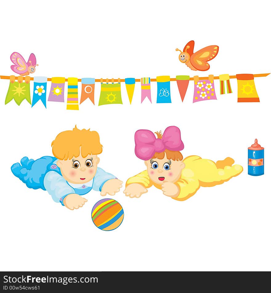 Cute  small babies made in  vector 8 EPS format. Cute  small babies made in  vector 8 EPS format