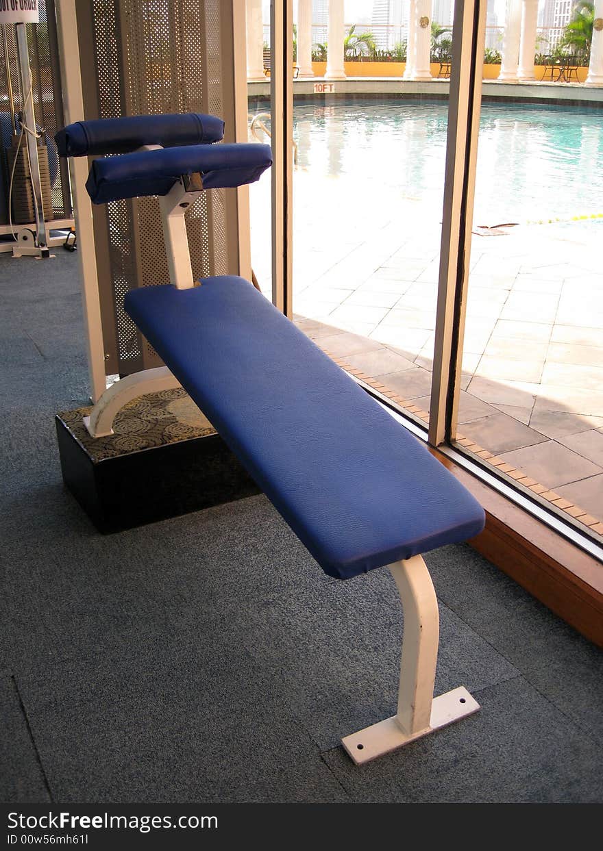 A fitness equipment in a gymnasium