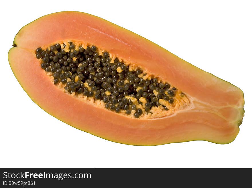 Papaya on the white background