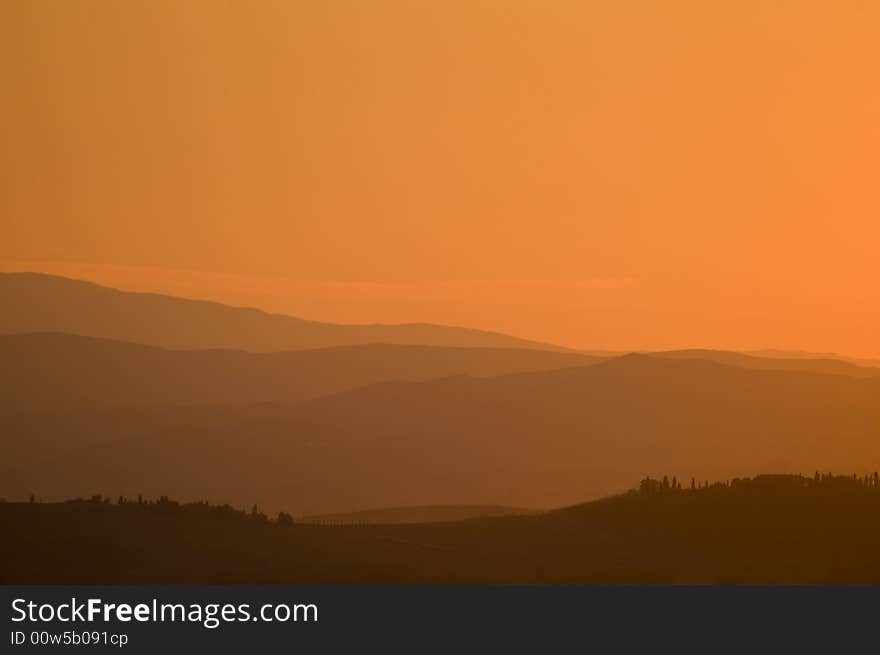 Earth Lines At Sunset