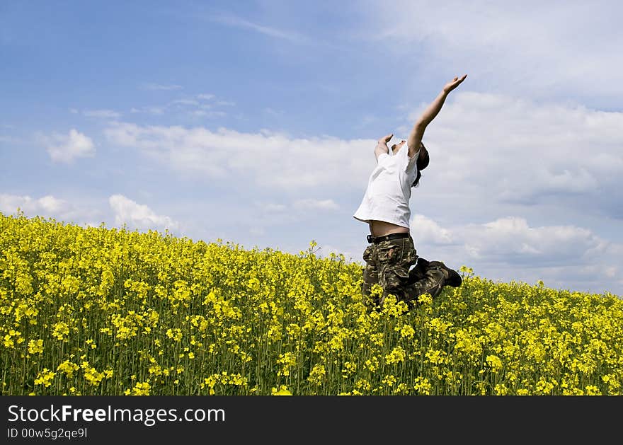 Young Attractive Man In Summer Field