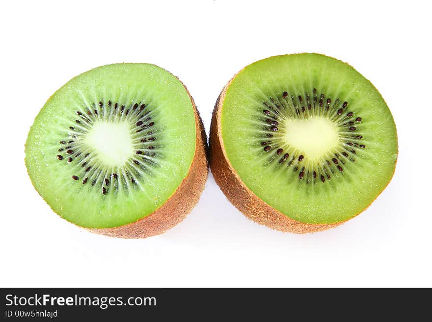 Green fresh kiwi isolated on white background