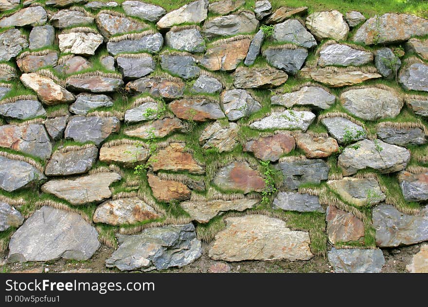 Shot of an old stone wall.