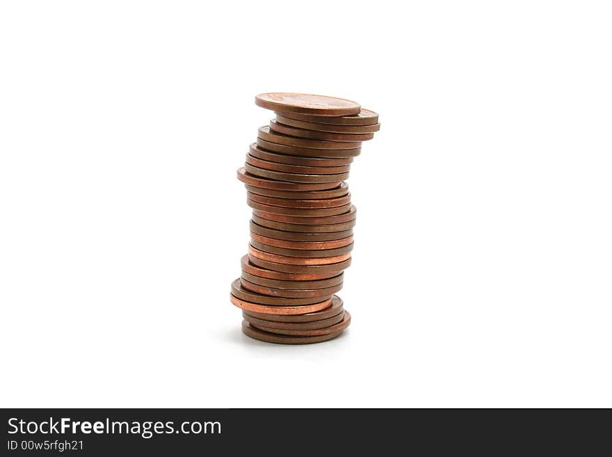 Euro coins isolated on white background. Euro coins isolated on white background