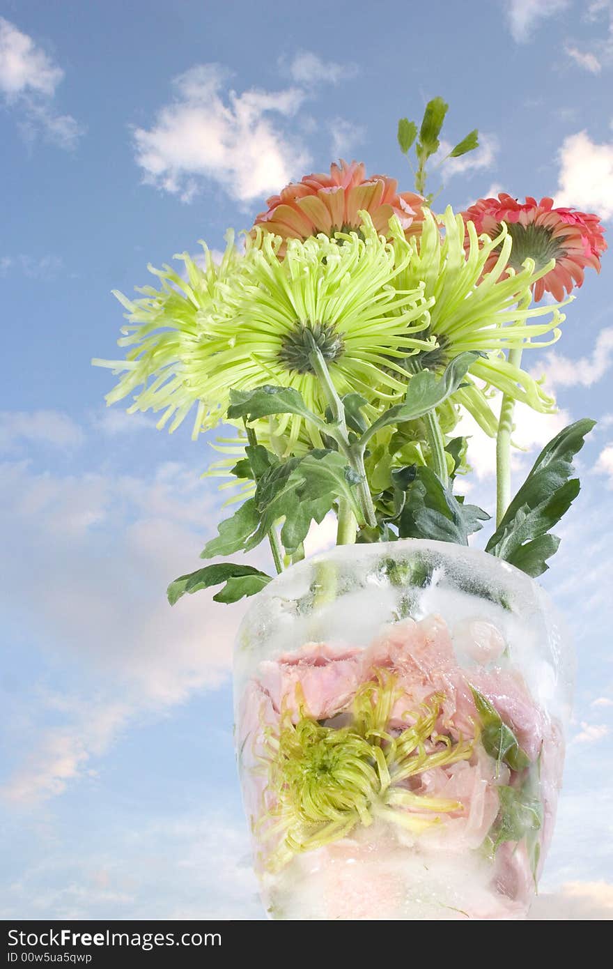 Flowers in an Ice Vase