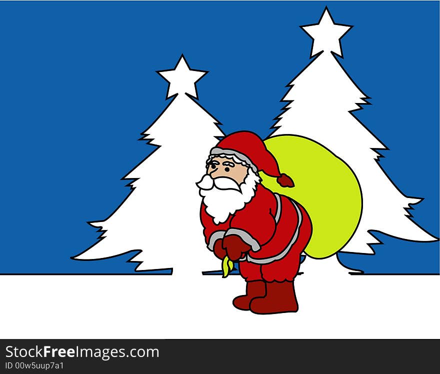 Vector illustration of a Santa