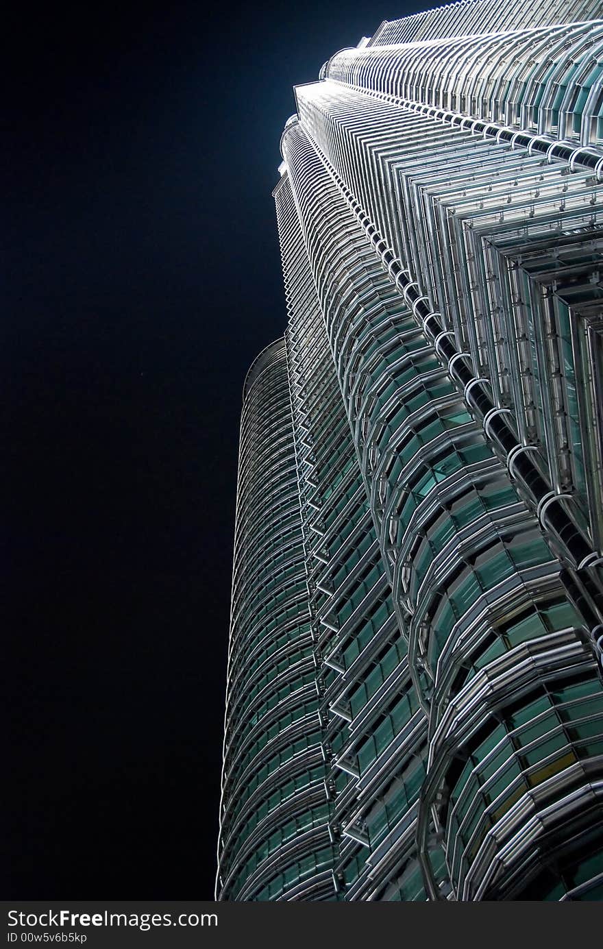 Petronas twin towers in the night, malaysia