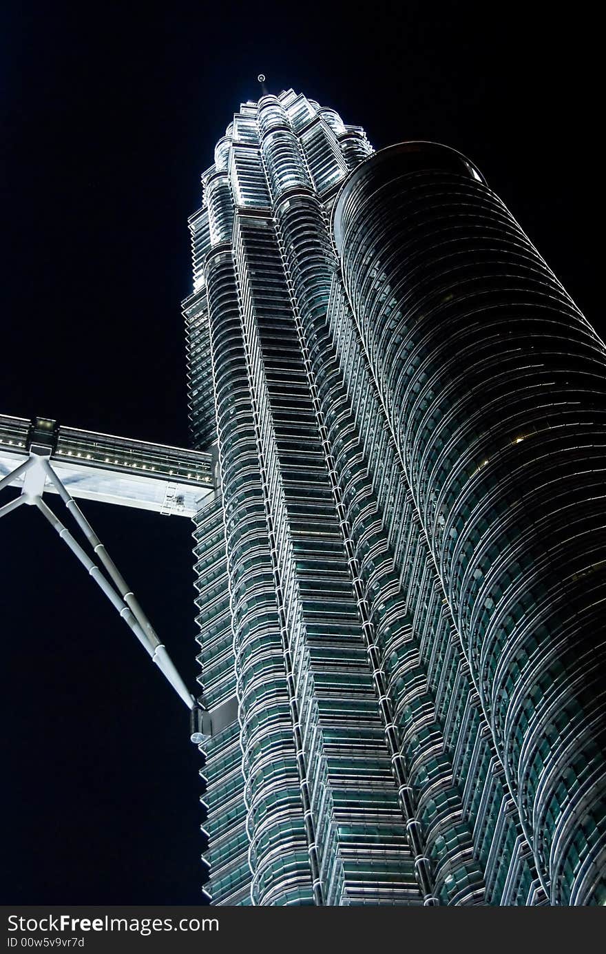 Petronas twin towers in the night, malaysia