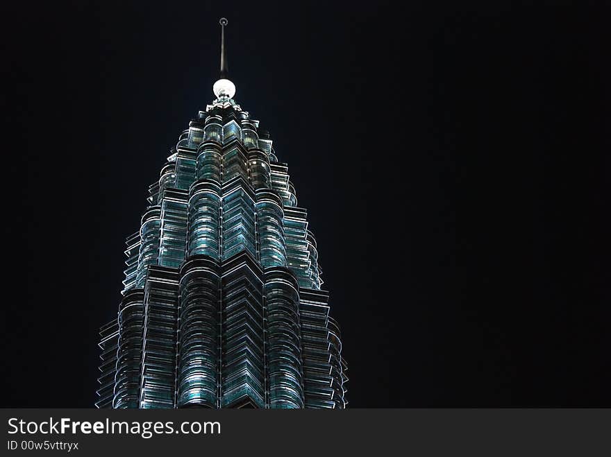 Petronas twin towers in the night, malaysia