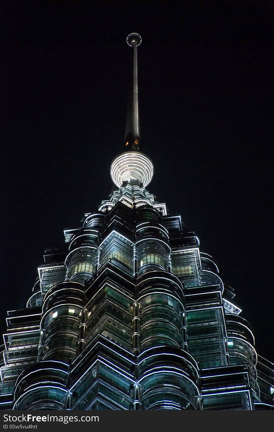 Petronas twin towers in the night, malaysia