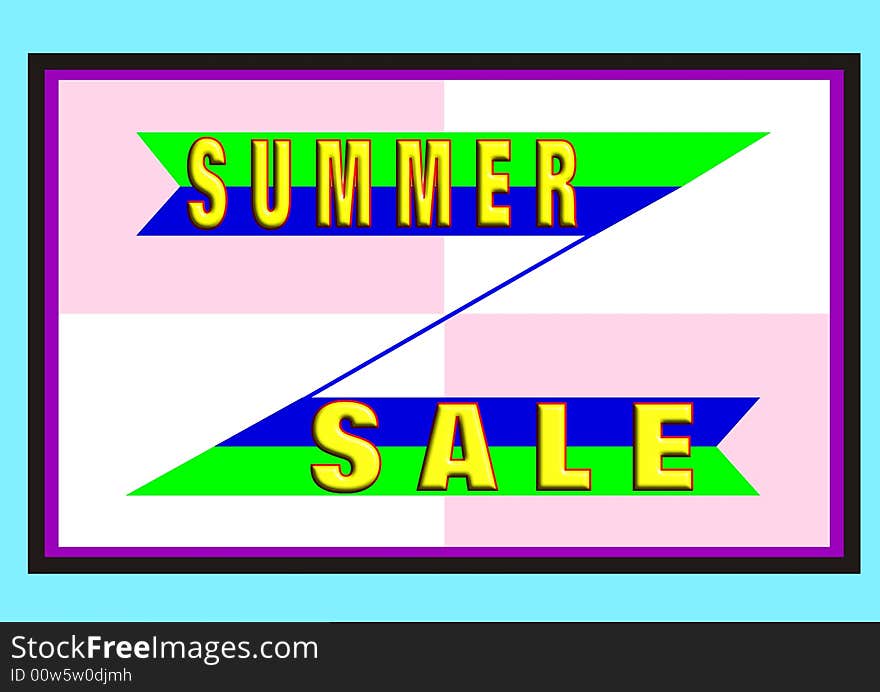 Summer-sale is a poster as wall decoration or advertising print. Summer-sale is a poster as wall decoration or advertising print