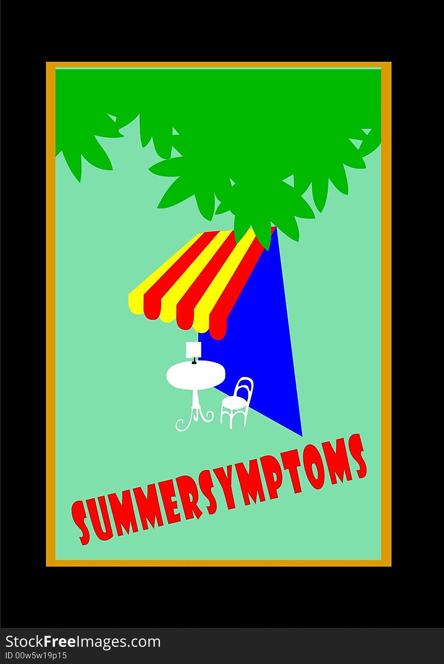 Summer_symptoms a poster as wall decoration or advertising-print in vintage style