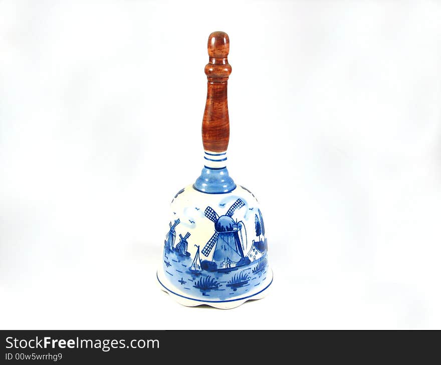 Traditional Dutch Delft  bell isolated