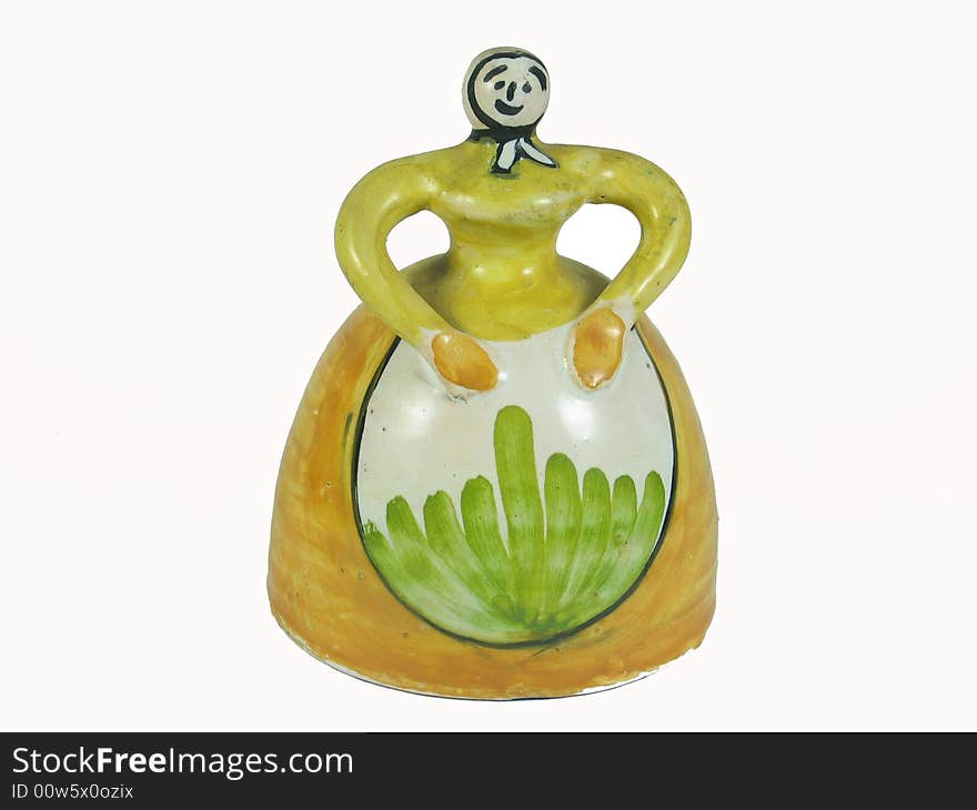 Naive art figurine bell isolated