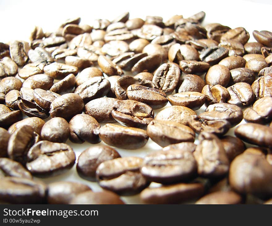 Natural brown coffee beans