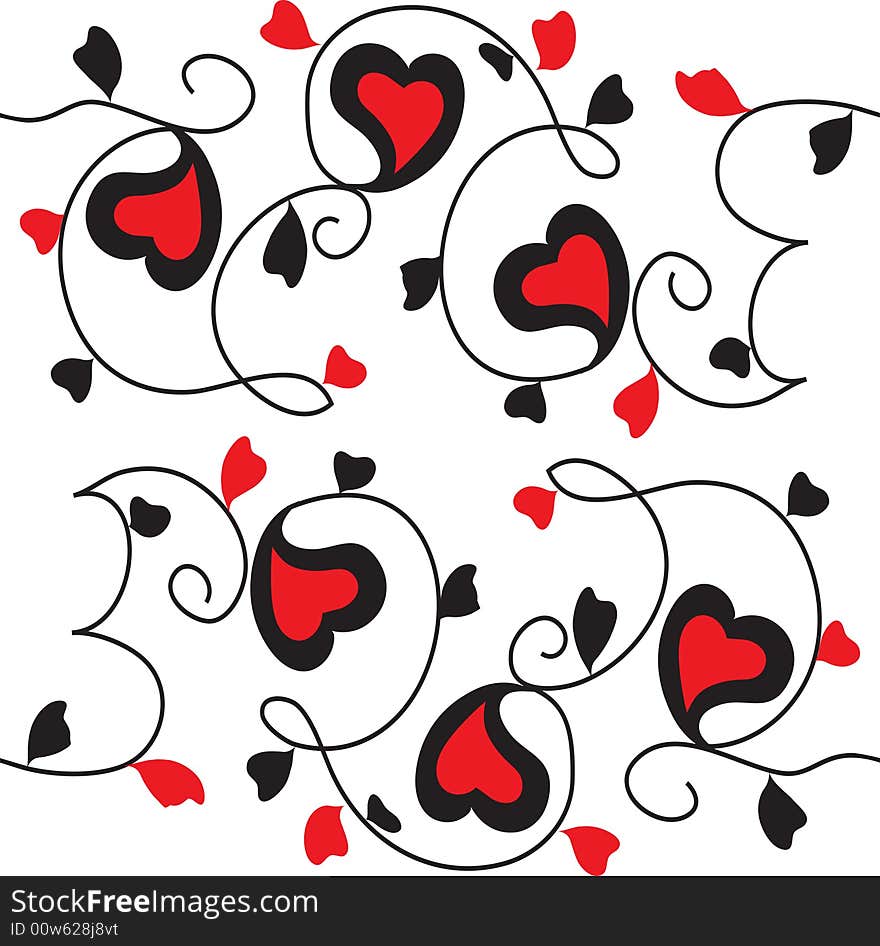 Seamless pattern with ornament in the manner of heart. Seamless pattern with ornament in the manner of heart