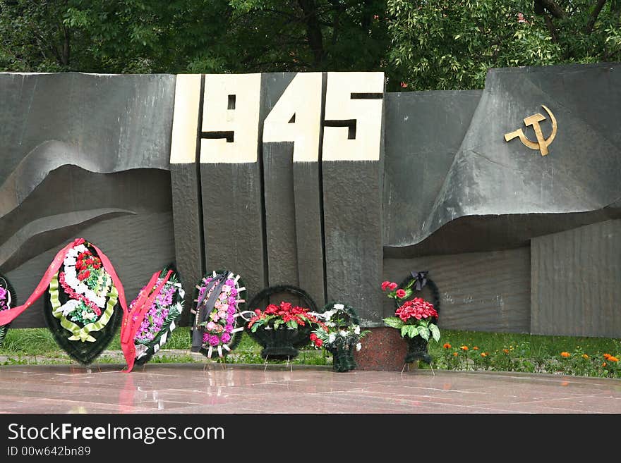 Soviet era war memorial in Russia. Soviet era war memorial in Russia