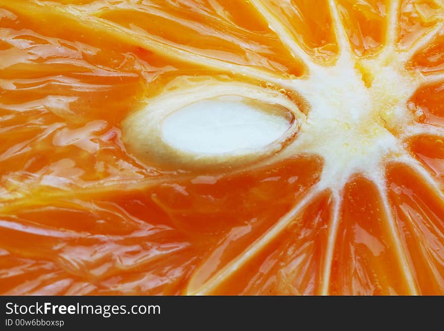 The heart of fruit. Close-up perfectly fresh orange. The heart of fruit. Close-up perfectly fresh orange