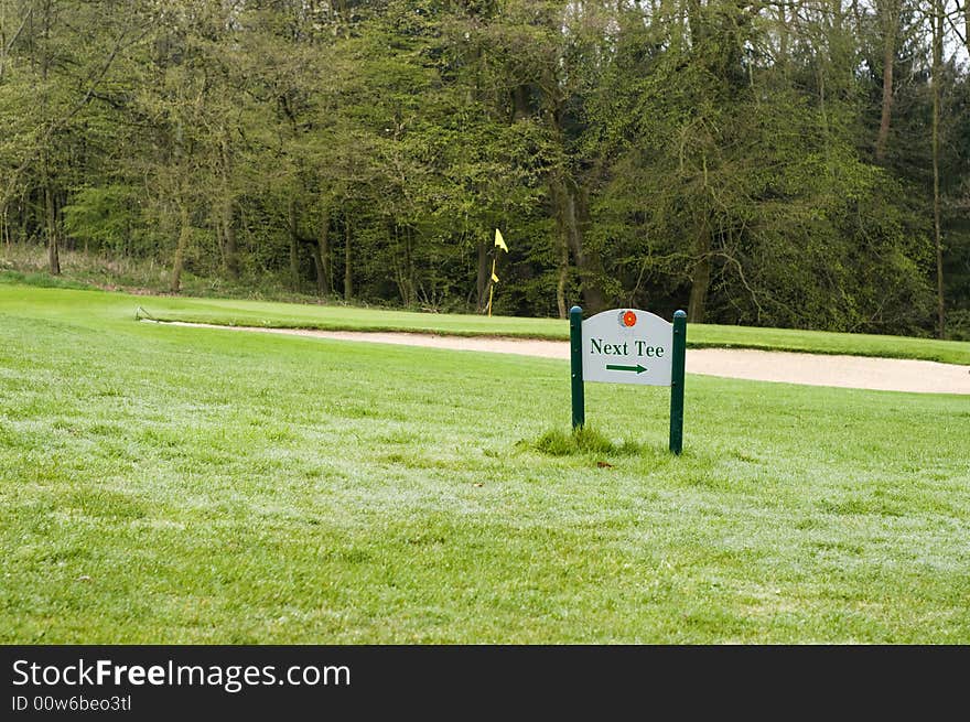 Very early on a golf course in spring. Very early on a golf course in spring