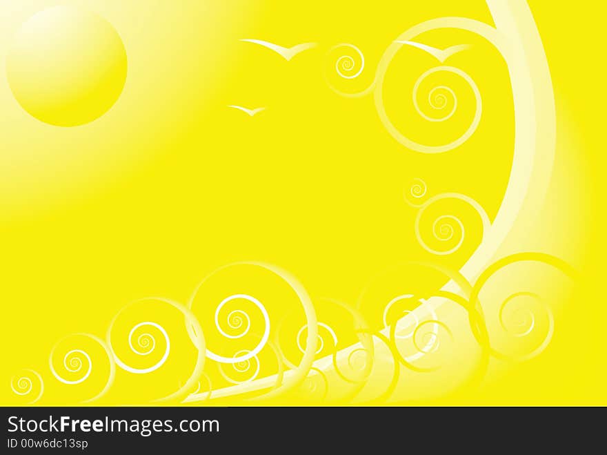 Abstract illustration of the yellow world. A vector, format EPS