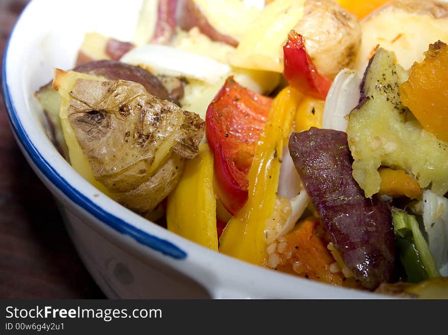 Potato and red pepper salad