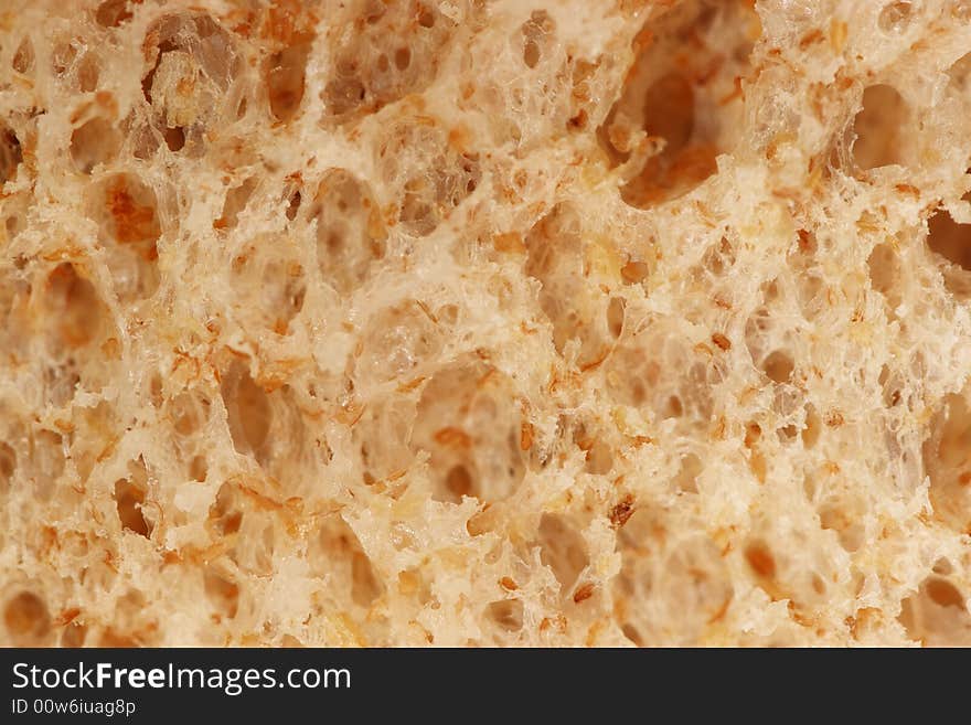 Slice of  grain Brown Bread close up