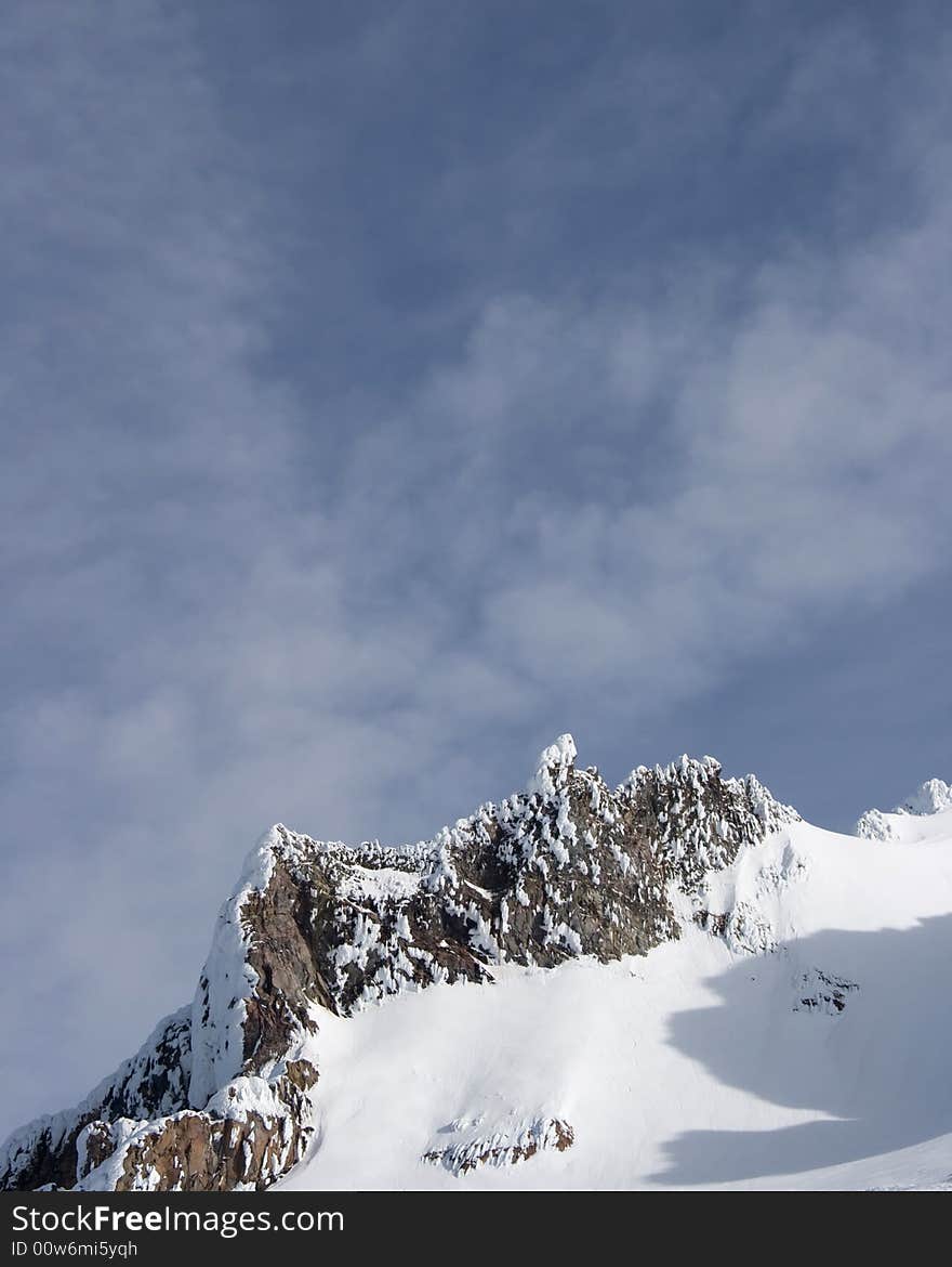 Rock Snow And Ice On Mount Hood