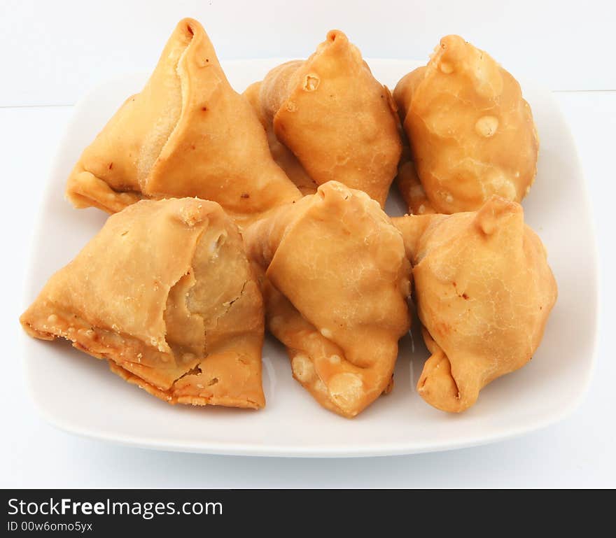 Fresh and spicy samosas for snack. Fresh and spicy samosas for snack