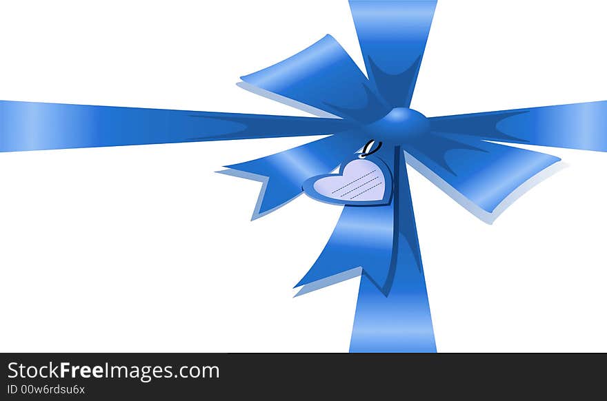 One blue ribbon isolated on white background. One blue ribbon isolated on white background