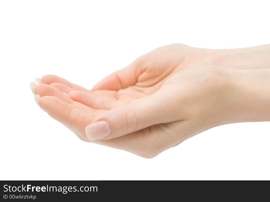 Woman hands holding anything, isolated on white background, with clipping path. Woman hands holding anything, isolated on white background, with clipping path