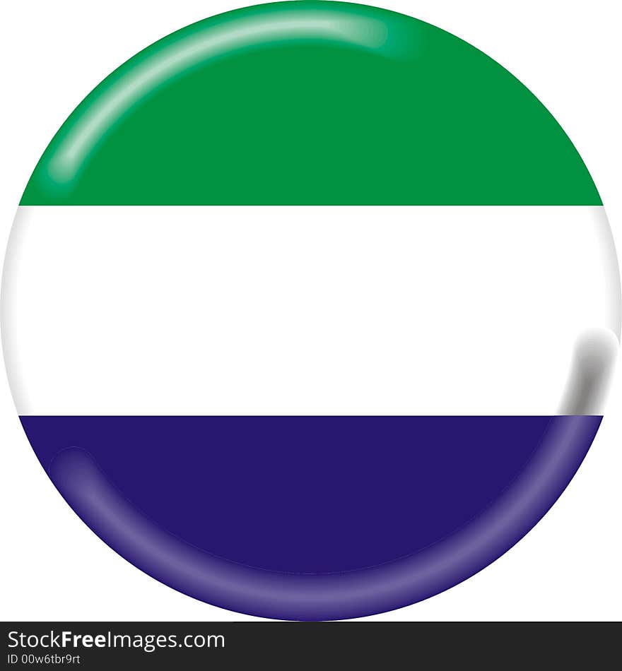 Art illustration: round medal with flag of sierra leone