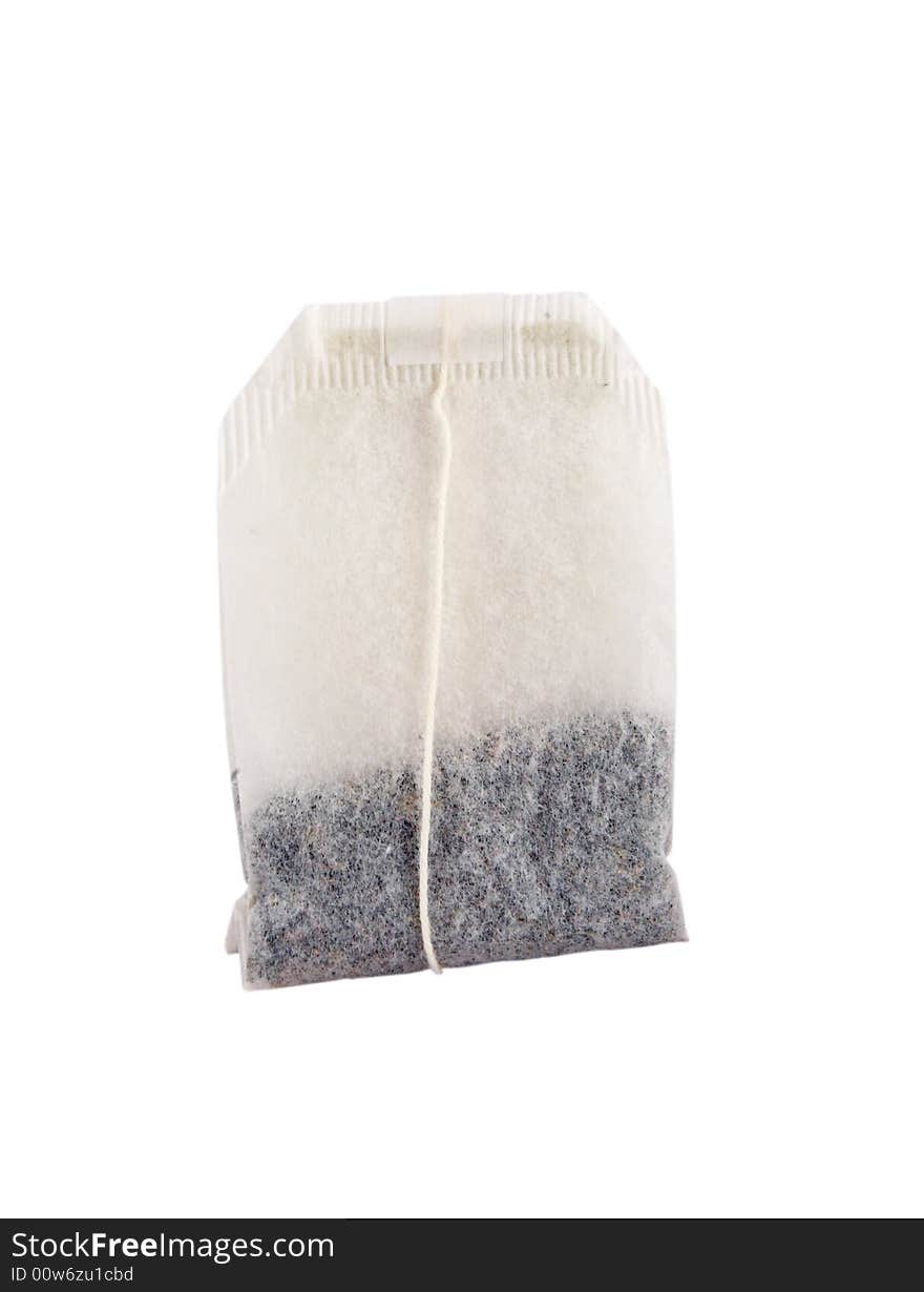 Teabag with clipping path on white