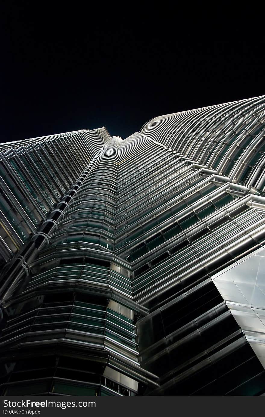 Petronas twin towers in the night, malaysia