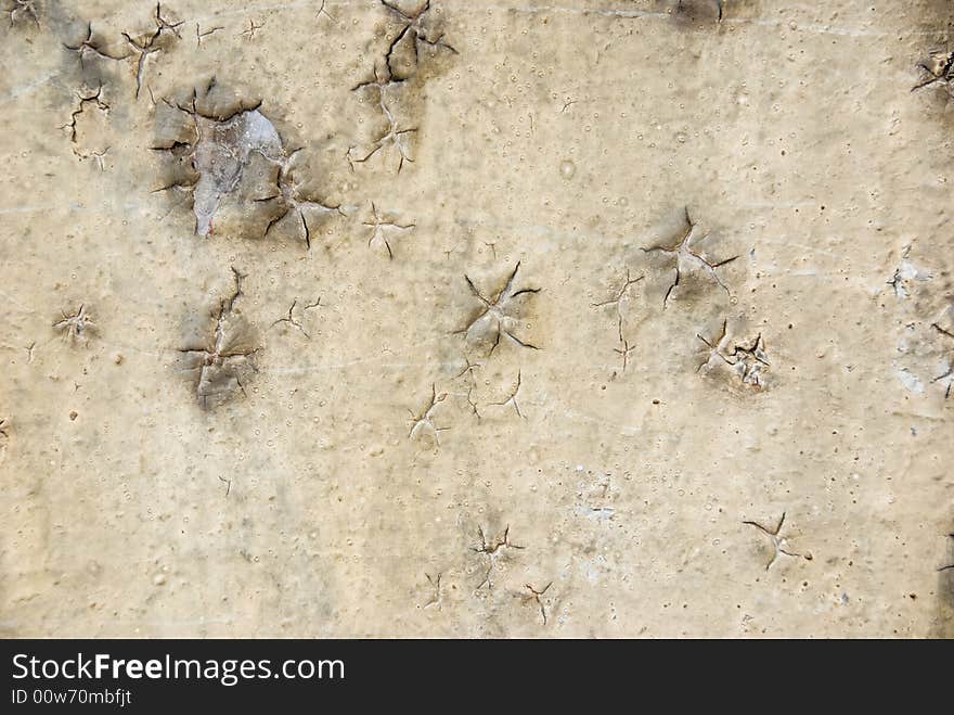 Decay texture, rivets and peeling paint