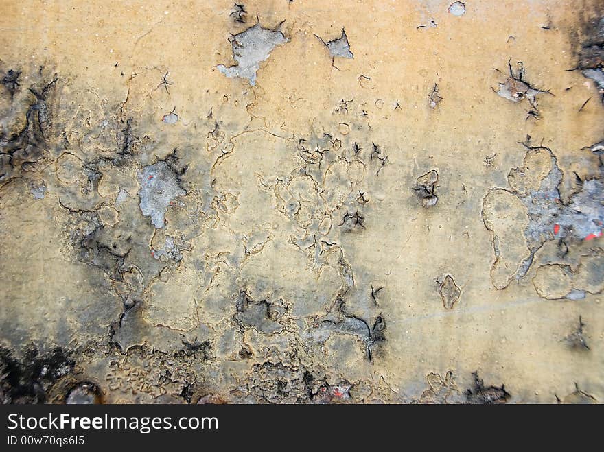 Decay texture, rivets and peeling paint