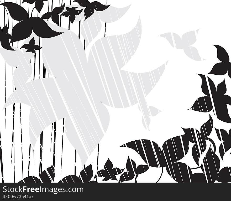 Black and white nature vector composition