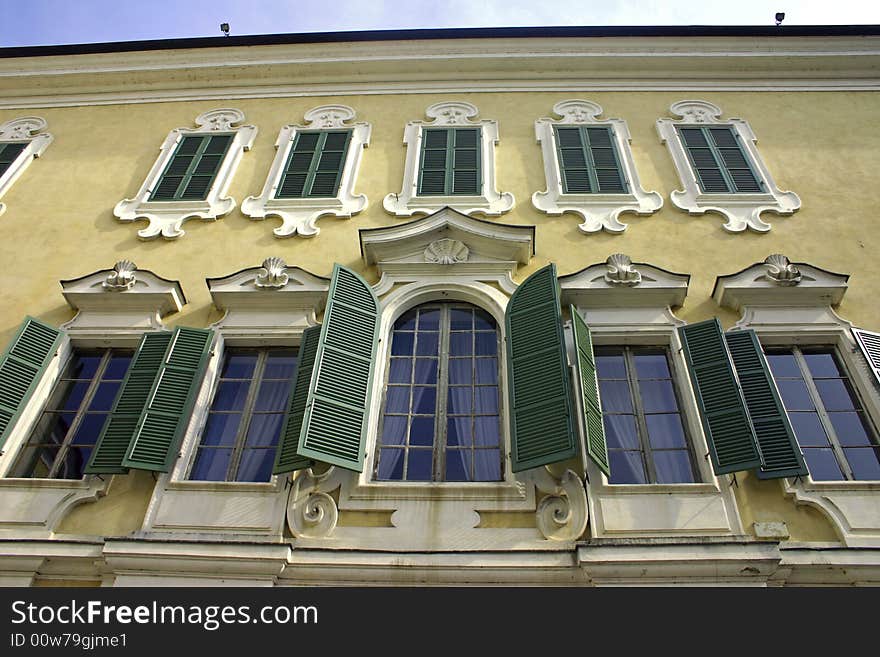 Windows in ancient Italian ducal palace