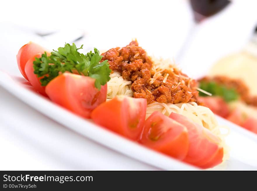 Italian pasta with bolognese sauce