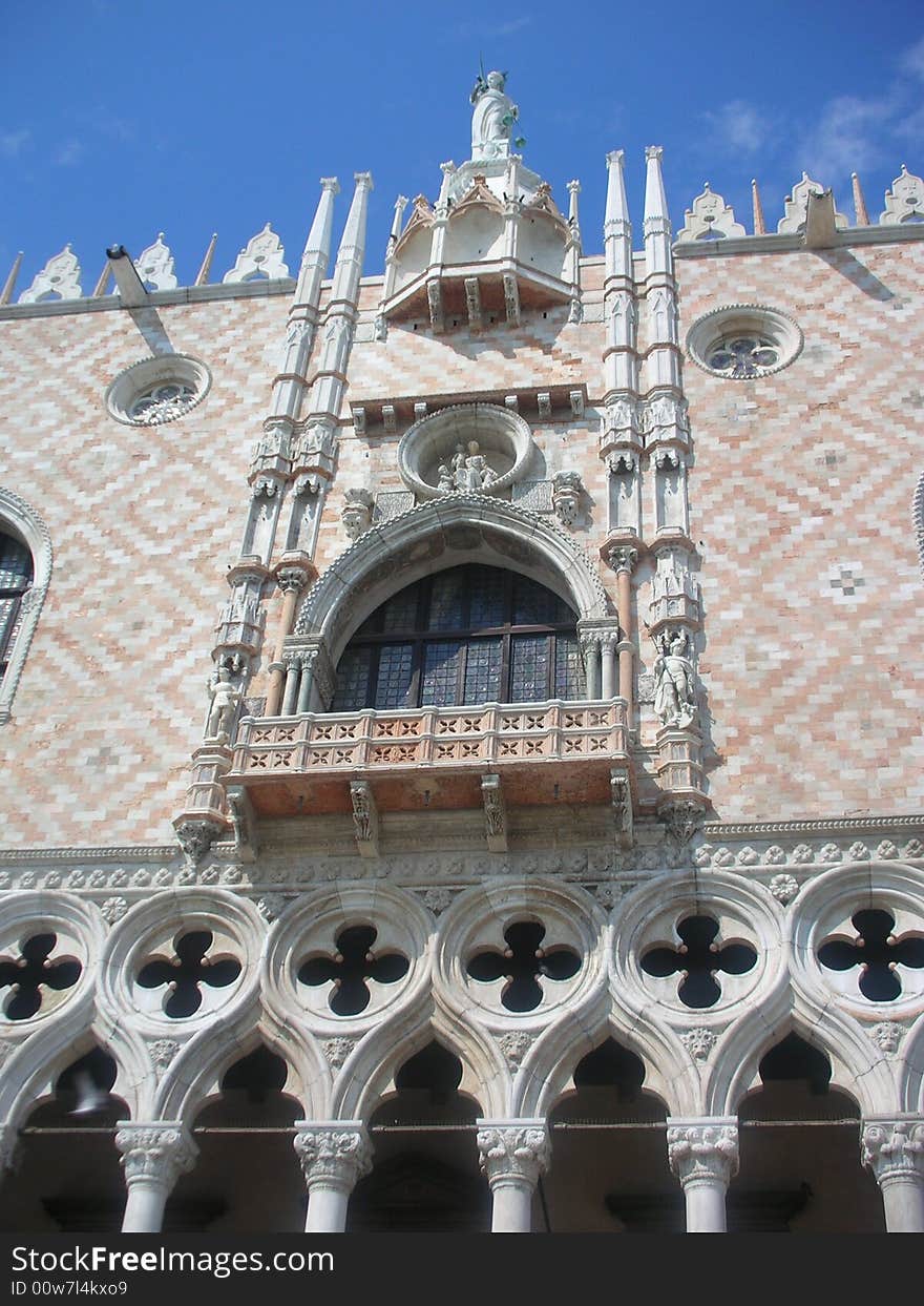 Palazzo Ducale, Venice. Fragment of the facade. Palazzo Ducale, Venice. Fragment of the facade.