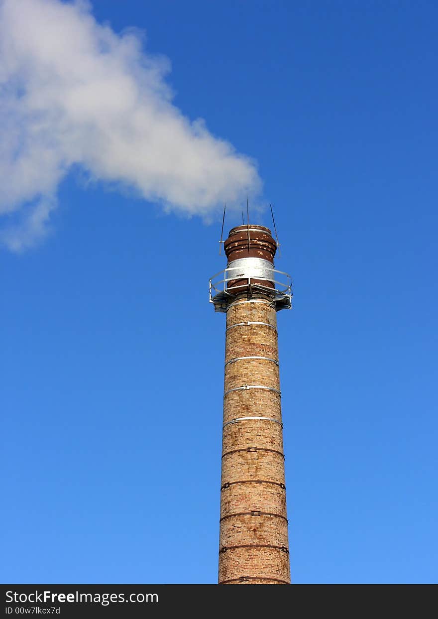 Smoking pipe, contaminating an atmosphere. Smoking pipe, contaminating an atmosphere