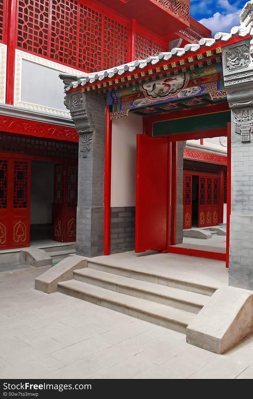 Here is the ancient courtyard of China, it is the main color of the Chinese ancient building to be red, it has implied the good fortune, good luck and rich and powerful. Here is the ancient courtyard of China, it is the main color of the Chinese ancient building to be red, it has implied the good fortune, good luck and rich and powerful.