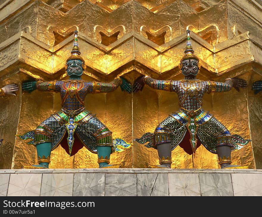 Statues, Grand Palace, Bangkok, Thailand