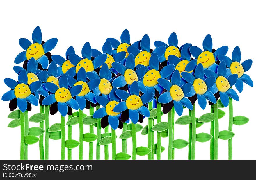 Artificial Flowers on White with Clipping Path. Artificial Flowers on White with Clipping Path