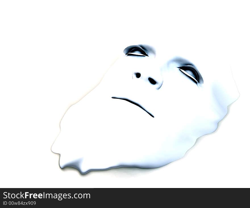 An image of a melted, human face. An image of a melted, human face.