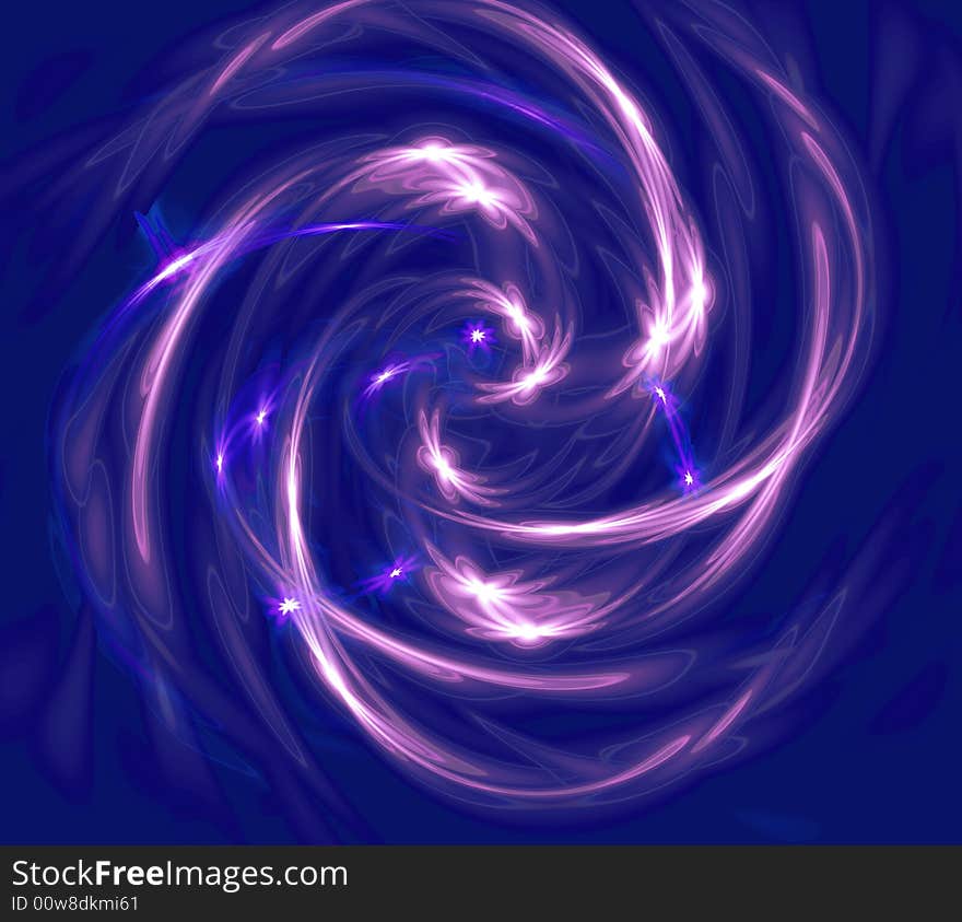 Background with some flower star in a shiny spiral. Background with some flower star in a shiny spiral