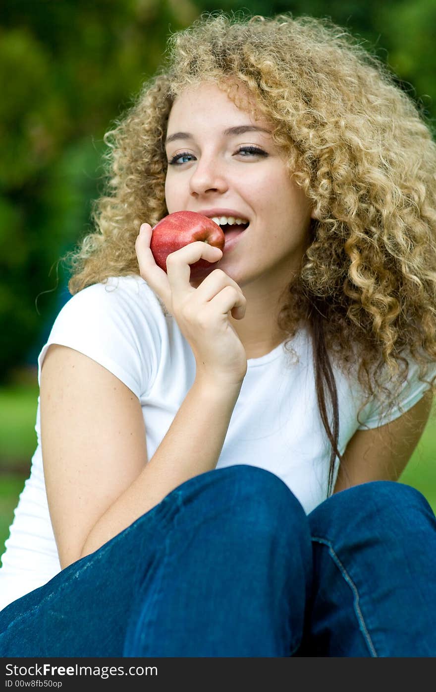 Holding an Apple