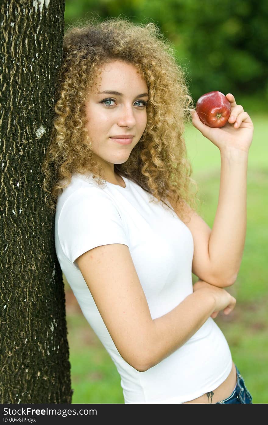 Holding an Apple