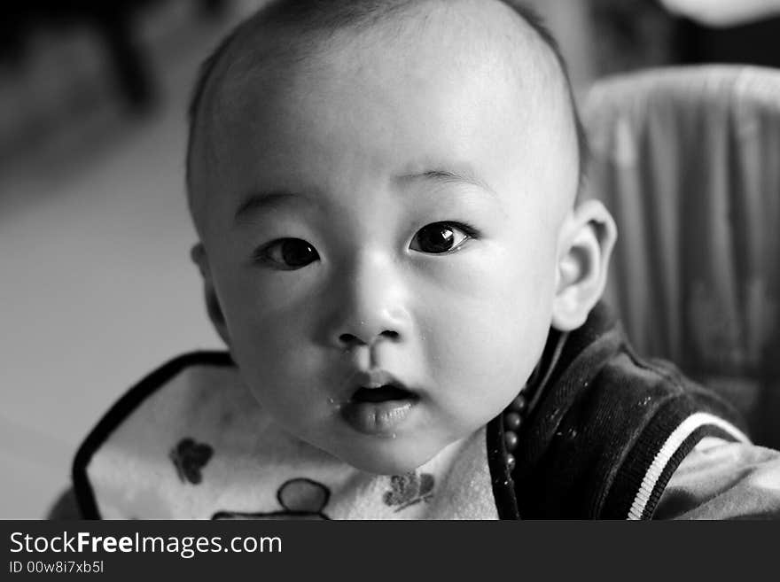 One happy chinese baby boy.